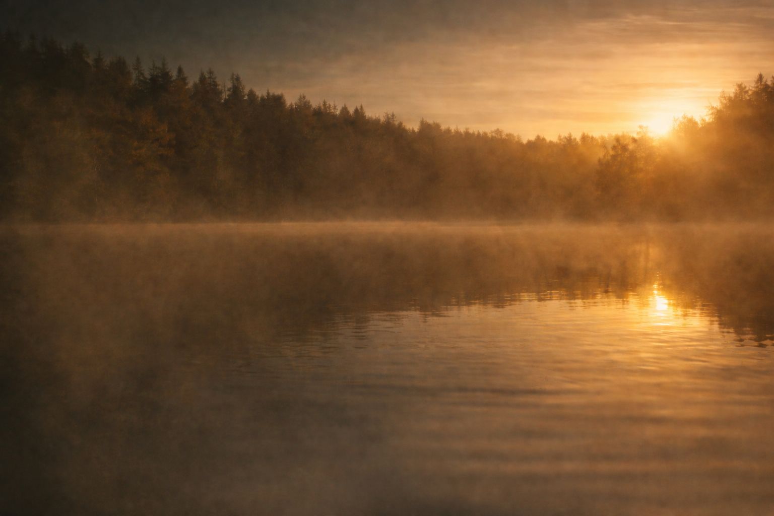 Finnish lake at dawn